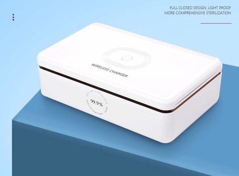 wireless charging station with built-in uv sanitizer